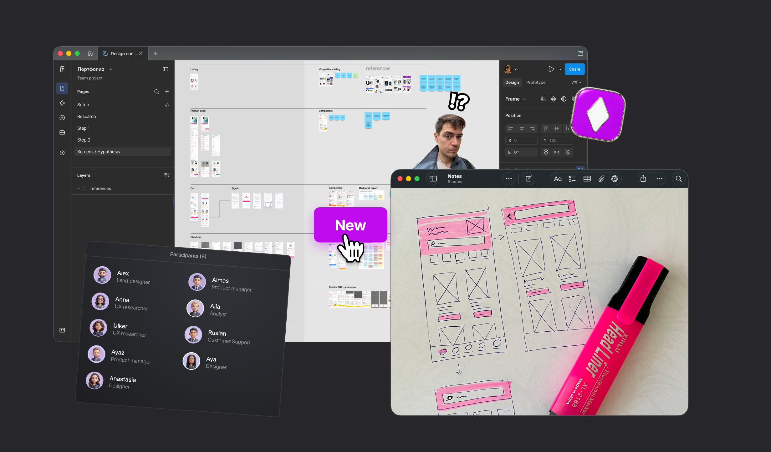 Shared design sprint workspace and product team