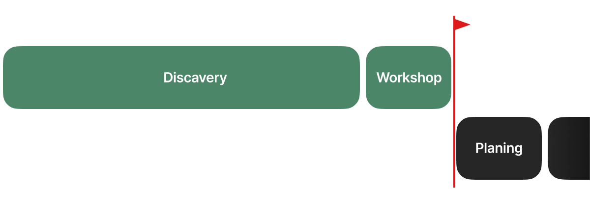 Discovery, workshop, planning, and development timeline